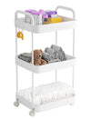 Volnamal Diaper Caddy Organizer, 3-Tier Movable Diaper Cart with Wheels, Newborn Essentials Must Haves, Diaper Caddy for Wipes &