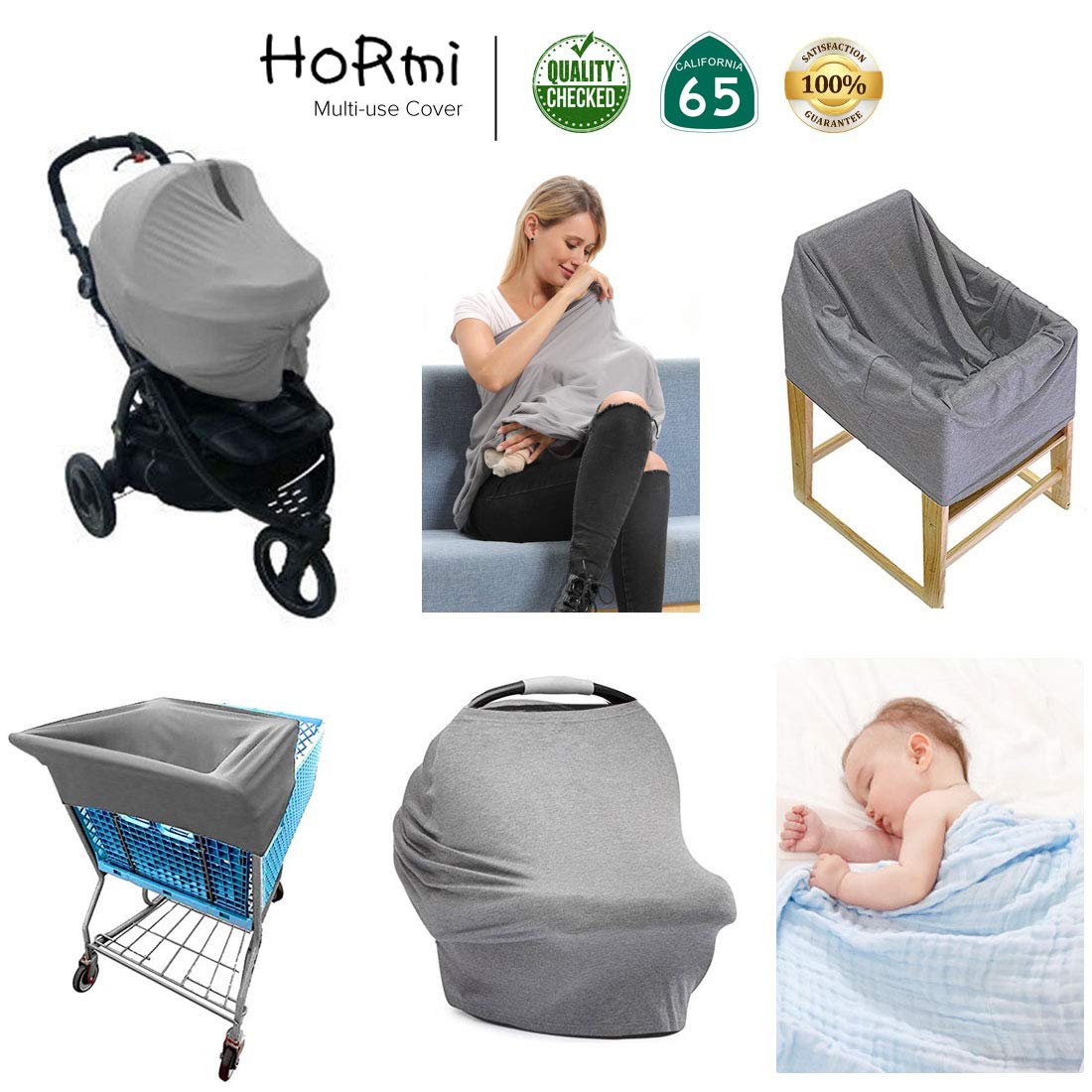 Nursing Cover For Baby Breastfeeding, Newborn Essentials Breathable Car Seat Covers Up For Babies Boy Girl Infant Added Privacy