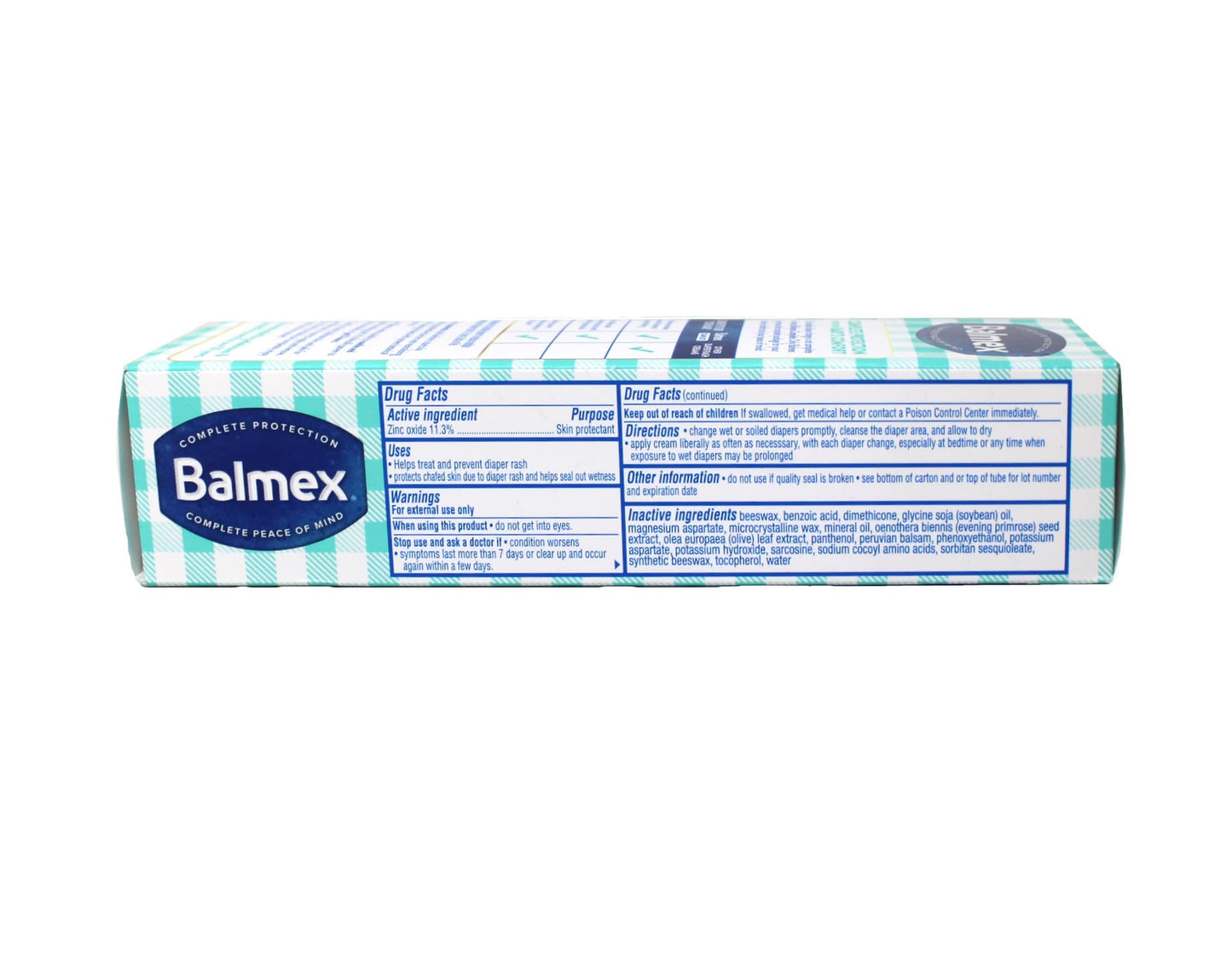 Balmex Diaper Rash Cream With Zinc Oxide 4 Oz