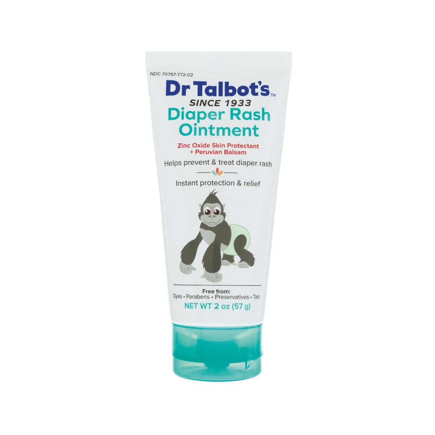 Dr. Talbots Baby Diaper Rash Ointment - 2 oz - Zinc Oxide Skin Protectant with Peruvian Balsam - Treats and Prevents Rash