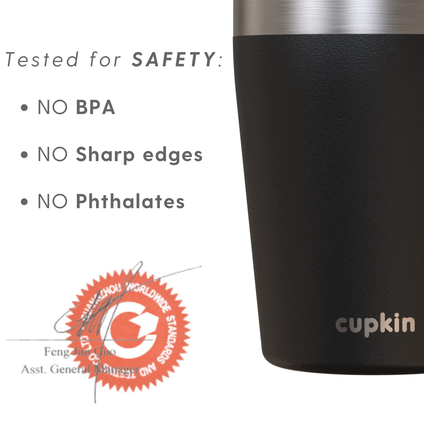 Cupkin Trainer Sippy Cup, The Original 8 Oz Stackable Stainless Steel Modern Tumblers, Set Of 2 Powder Coated Insulated Cups For