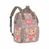 Artsadd Personalized Baby Bag Casual Shoulder Bag, Custom Pink Love Stripe Diaper Backpack With Thermal Pockets Multifunction Da