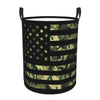 Pevtufa American Flag Camo Foldable Laundry Basket Organizer,Fabric Clothes Toy Storage Basket Nursery Hamper Storage Bin For Ho