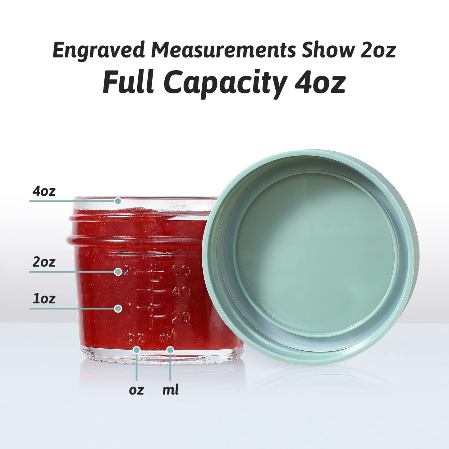 Vitever 16 Pack Glass Baby Food Storage Containers, 4 Oz Baby Food Jars With Plastic Lids, Small Baby Food Maker, Reusable Infan