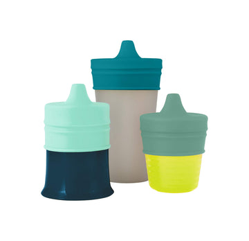 Boon Snug Silicone Sippy Cup Lids - Convert Any Kids Cups Or Toddler Cups Into Soft Spout Sippy Cups - Toddler Feeding Supplies