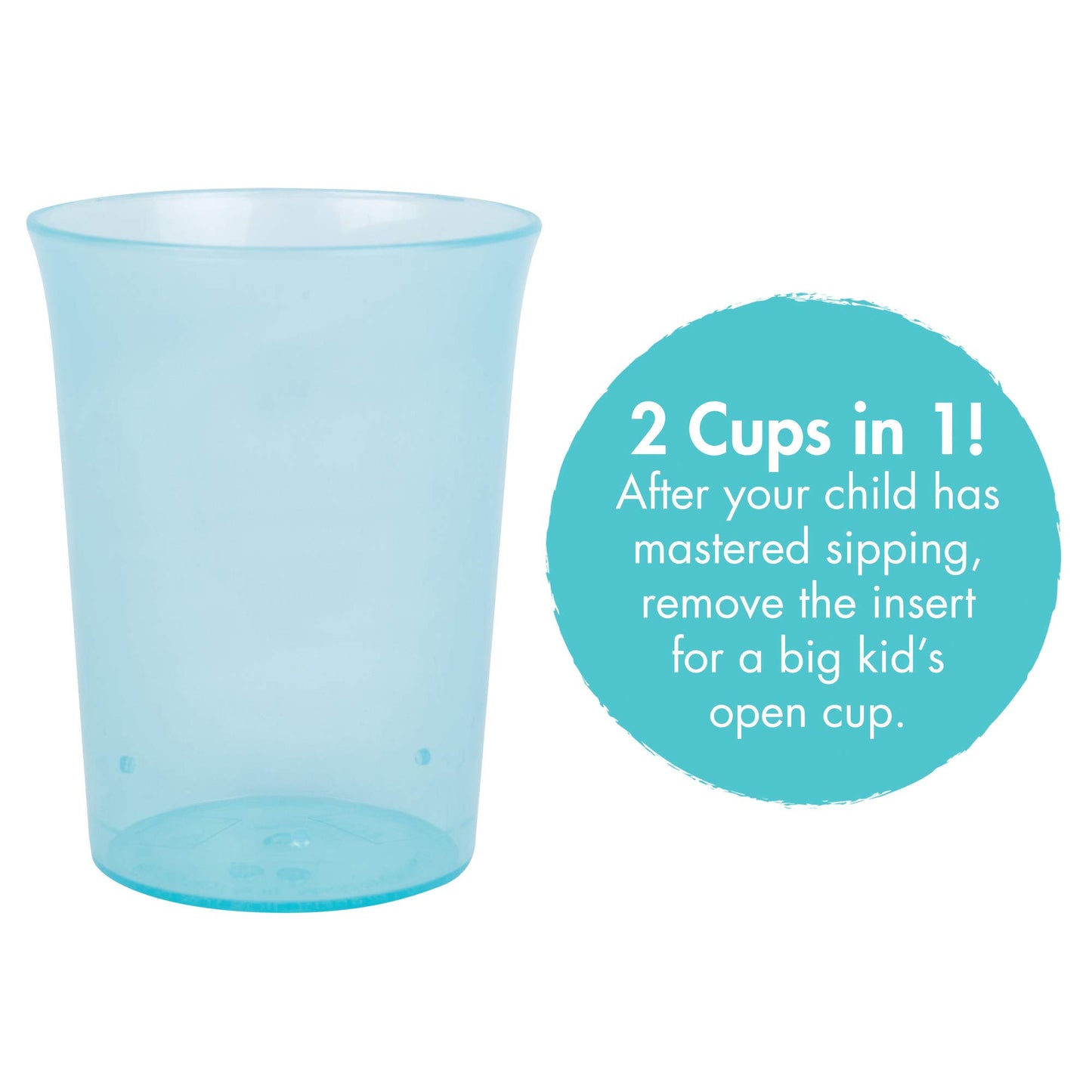 The First Years My First Open Cup - 2 Cups In 1 - Open Baby Cup With Removable Spill Control Insert - Training Cups For Transiti
