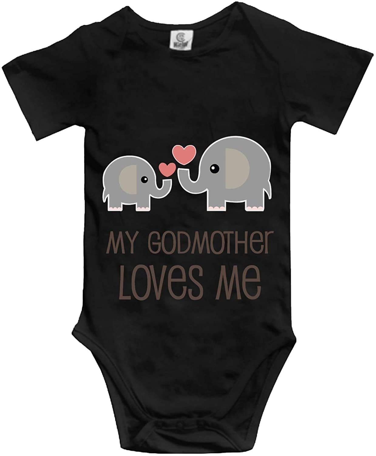 Migrater My Godmother Loves Me Funny Cute Novelty Infant One-Piece Baby Bodysuit Black, 0-6 Months