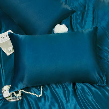 Toddler Pillow Cases 14 X 20 2 Pack Travel Pillowcase Breathable Silky Soft Baby Pillow Cases Deep Sea Blue Kids Satin Pillowcas