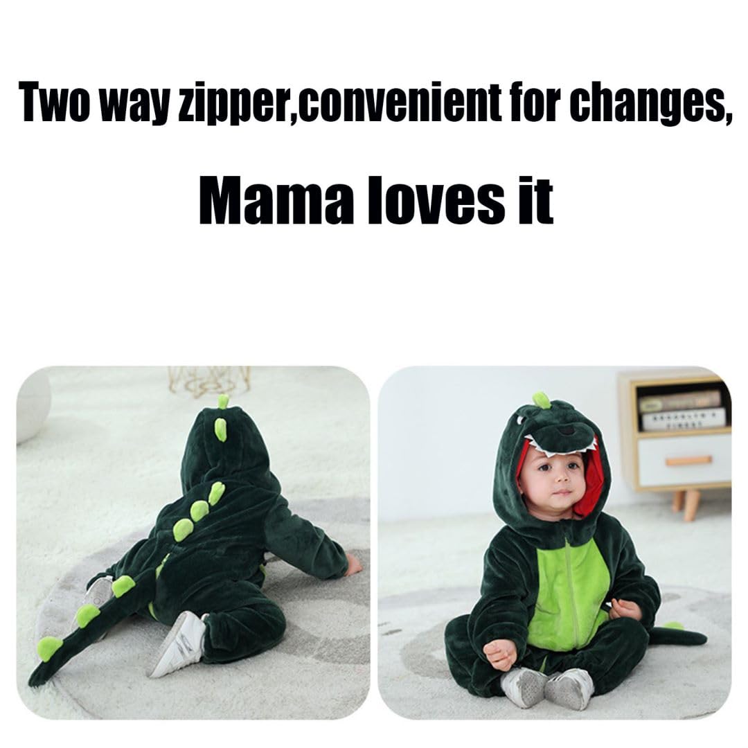 Abtshu Baby Green Dinosaur Costume Toddler Halloween Dress Up Outfit 12-18 Months