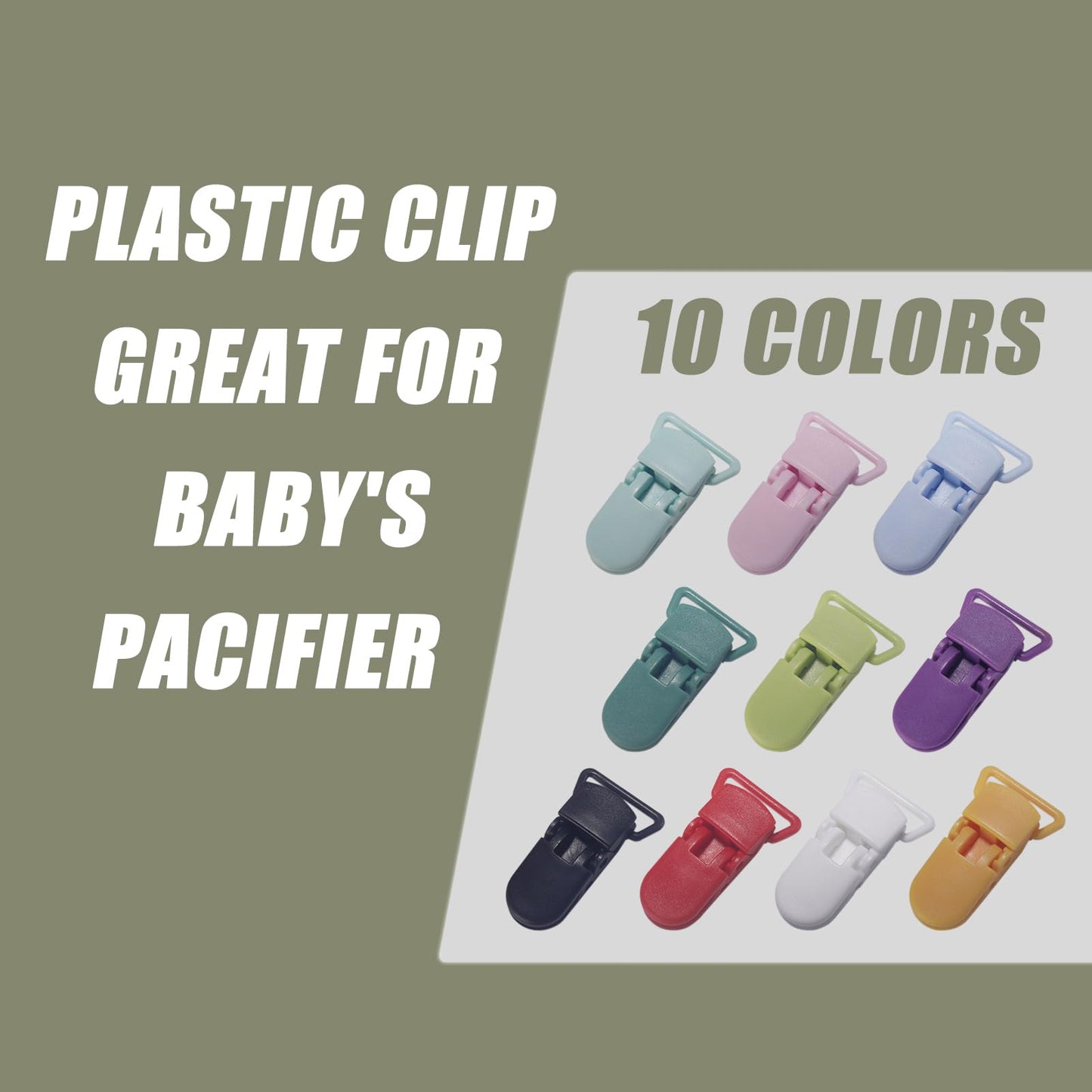 10-Pack Pacifier Clip Replacement Ends - Bpa-Free Plastic Fasteners For Diy Baby Crafts, Sewing Bibs & Blankets Straps (3/4 Inch