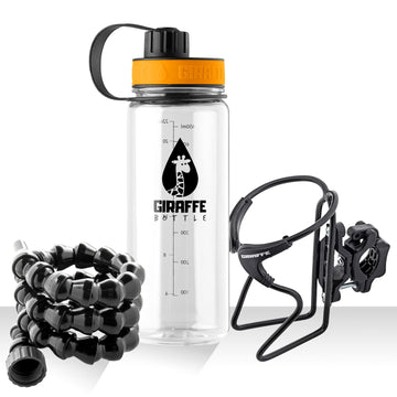 Giraffe Bottle Tower Xl Hands Free Drinking System, Clear Tritan Bottle, With Round Tube Mounted Bottle Holder (Length 36 In / 9