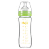 Matyz 8 Ounce Glass Baby Feeding Bottle With Nipple - Light And Slim, Easy To Hold And Clean - Food Grade Borosilicate Glass, Wi