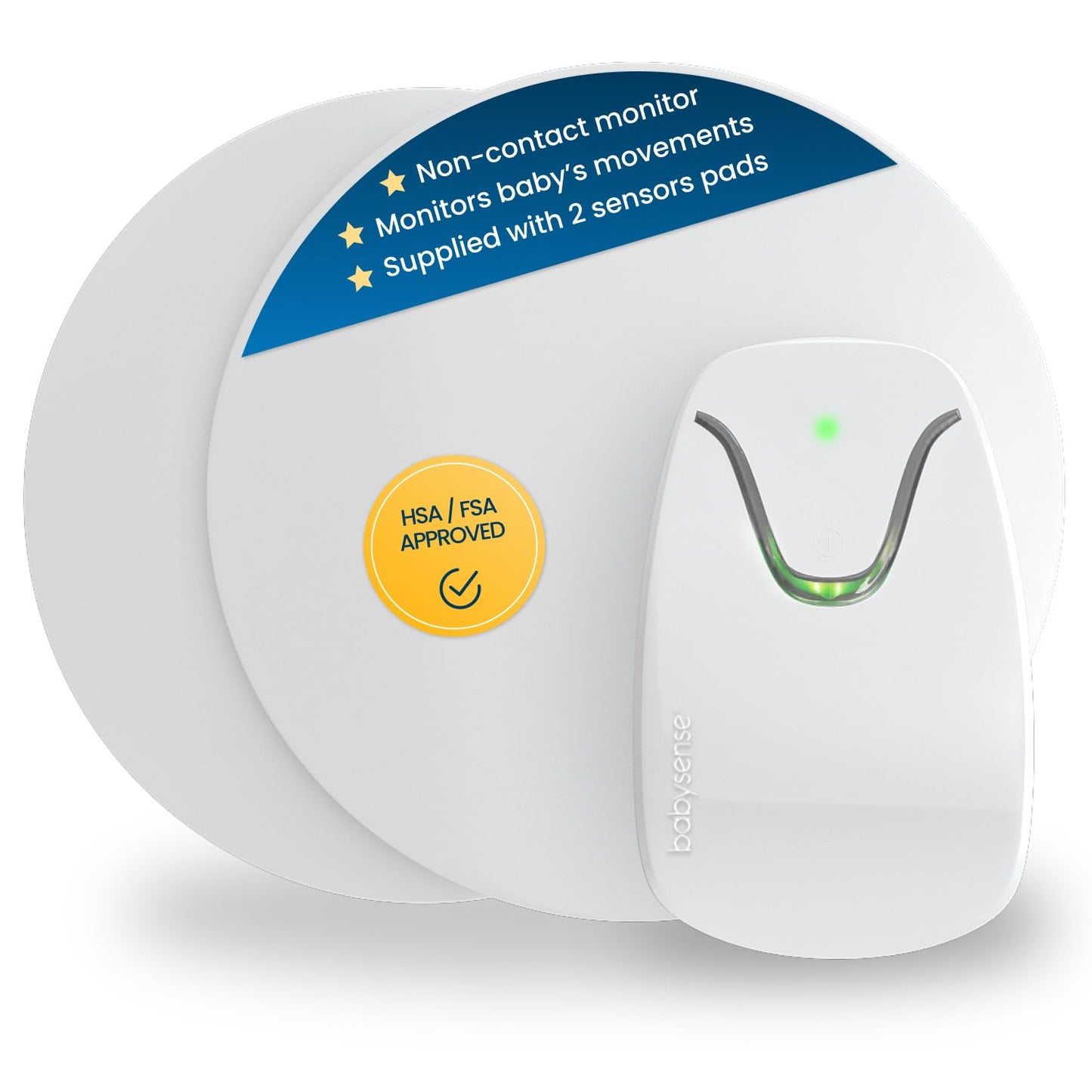 Babysense 7 Baby Sleep Breathing Movement Monitor for Newborn and Infants, No WiFi, Non Wearable, Non Contact Monitor with 2 Und