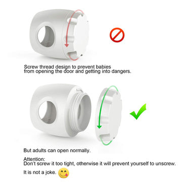 Uxoz Door Knob Safety Cover, 4 Pack Baby Safety Door Handle Cover, Screw Thread Design, Reusable, Reliable Solution To Prevent K