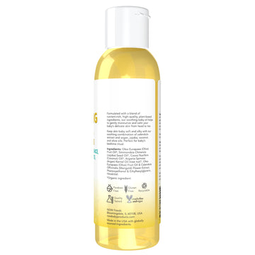 Now Baby, Soothing Baby Oil, Fragrance Free, No Artificial Fragrance, Parabens, Phthalates, Or Petrolatum, 4-Ounce