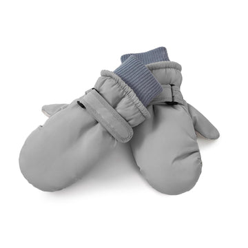 American Trends Winter Mittens For Kids Snow Gloves Toddler Mittens Toddler Ski Gloves Warm Mittens Pure Grey M(Fits 5-10 Years)