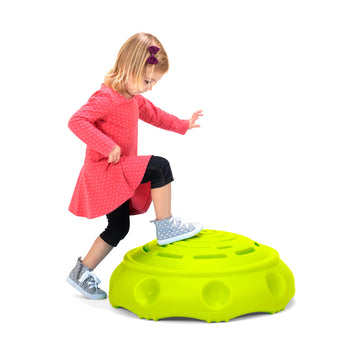Simplay3 Two Sided Rock Around Wobble Disk And Climbing Dome For Toddlers And Kids - Rocking And Climbing - Indoor/Outdoor - Gre