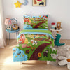 Ckou Ccoo 4 Pieces Toddler Comforter Set,Farm Animals Soft Lightweight Bedding Set For Baby Girls Boys,Toddler Quilt Kids Toddle