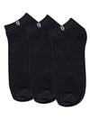 Footprints Pack Of 3 Black Solid Ankle| Length Socks |