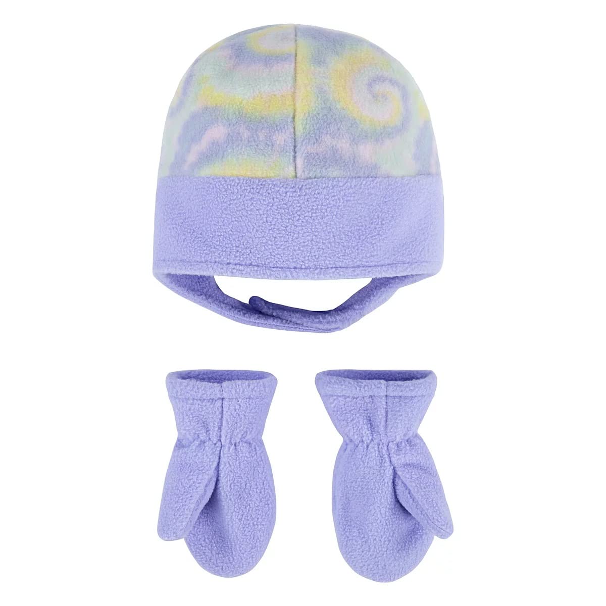 Nike Baby Girl Tie Dye Trapper Hat & Mittens 2 Piece Set (Purple(1A2956-Pot)/Yellow, 2-4T)