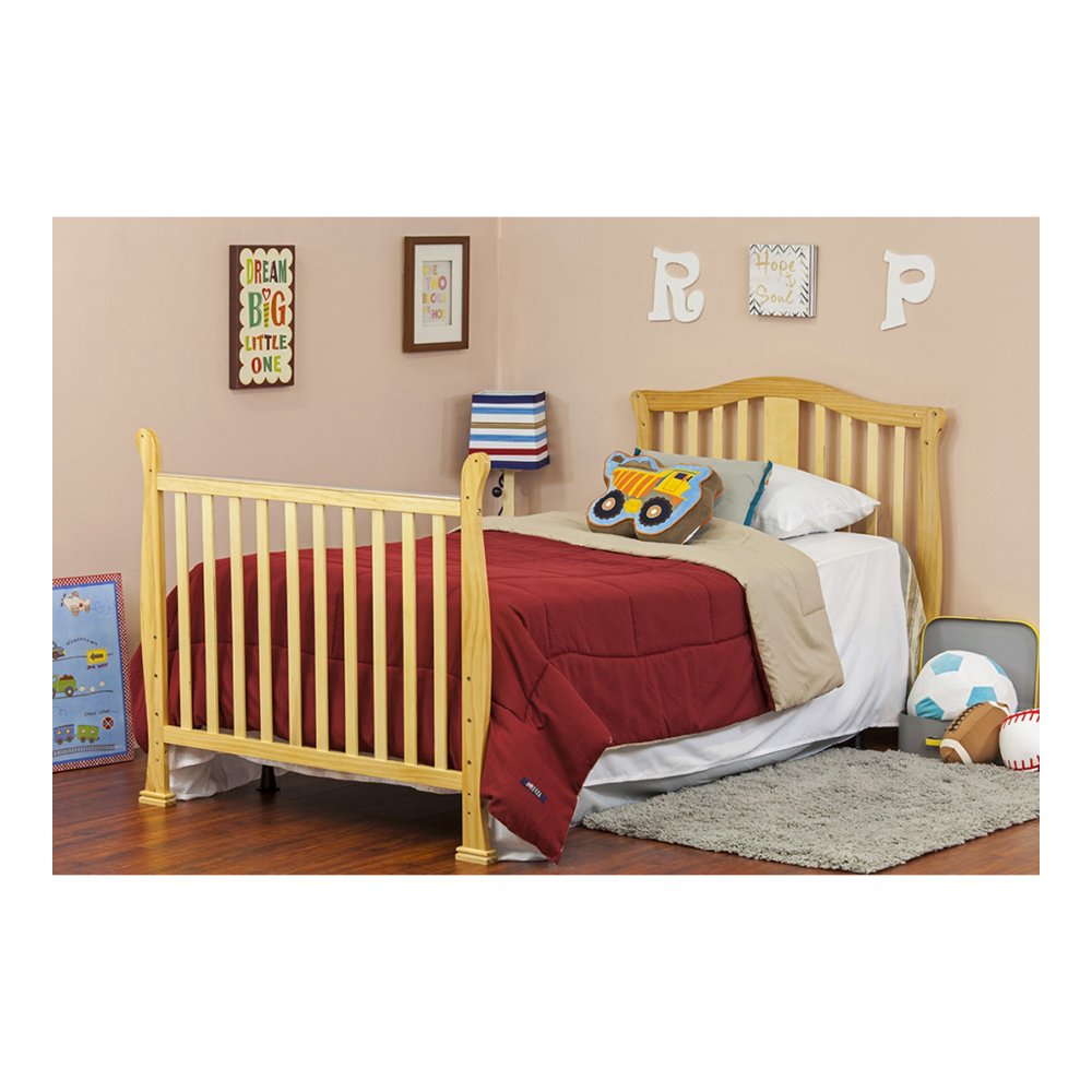 Dream On Me Addison 4-in-1 Convertible Mini Crib – Natural Finish