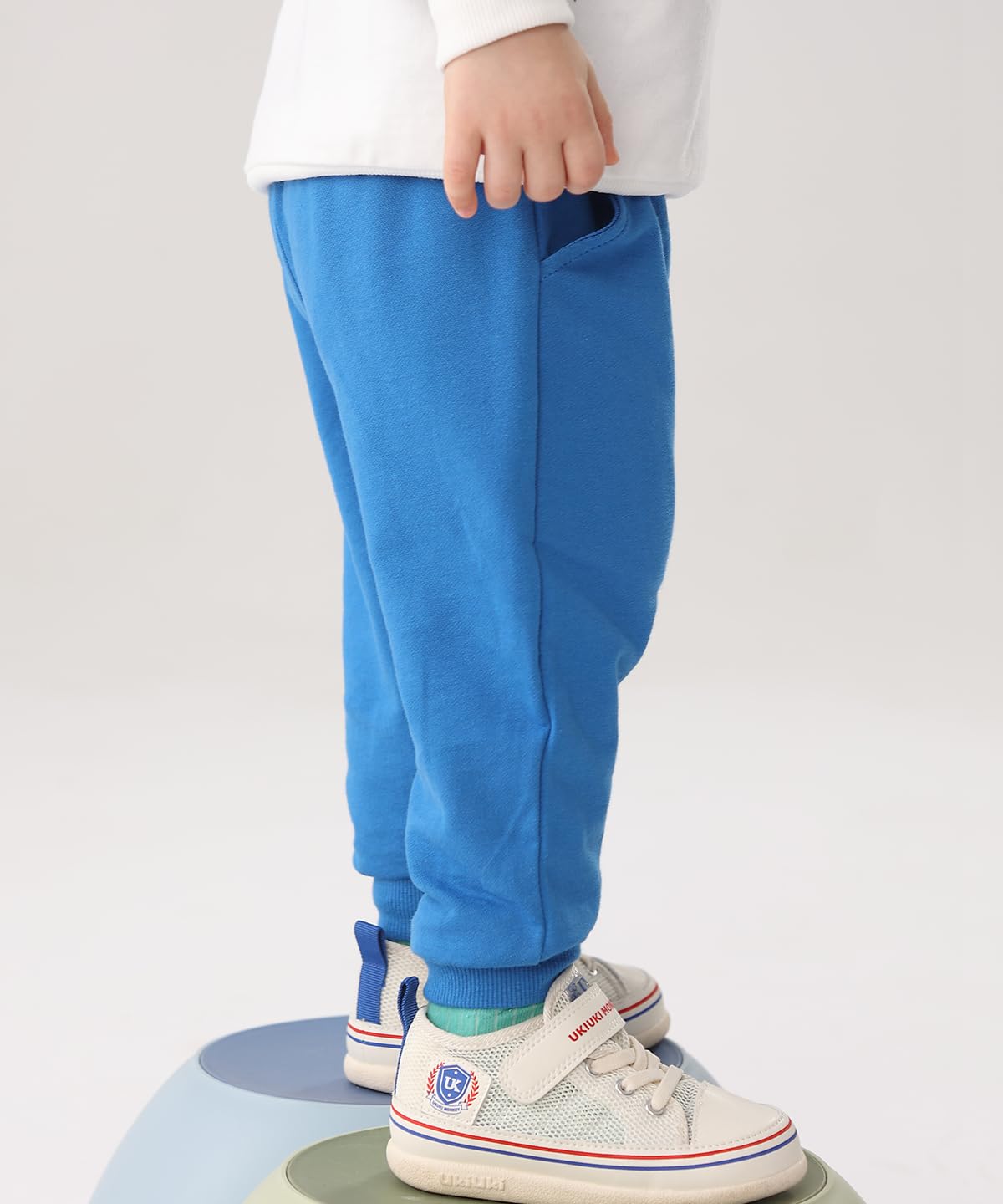 Gfqlong Toddler Boys 3 Pack Cotton Active Jogger Sweatpants,Kids Casual Athletic Solid Pocket Pull On Pants,Blue+Yellow+Red