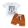 Toddler Baby Boy Summer Outfit Short Sleeve T Shirt Top Casual Shorts Set Infant Newborn Clothes 6 12 18 24 Month 2T (Little Fly