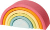 Grimms Spiel und Holz Design Large 6-Piece Pastel Rainbow Stacker, Open-Ended Wooden Nesting & Stacking Toy Blocks