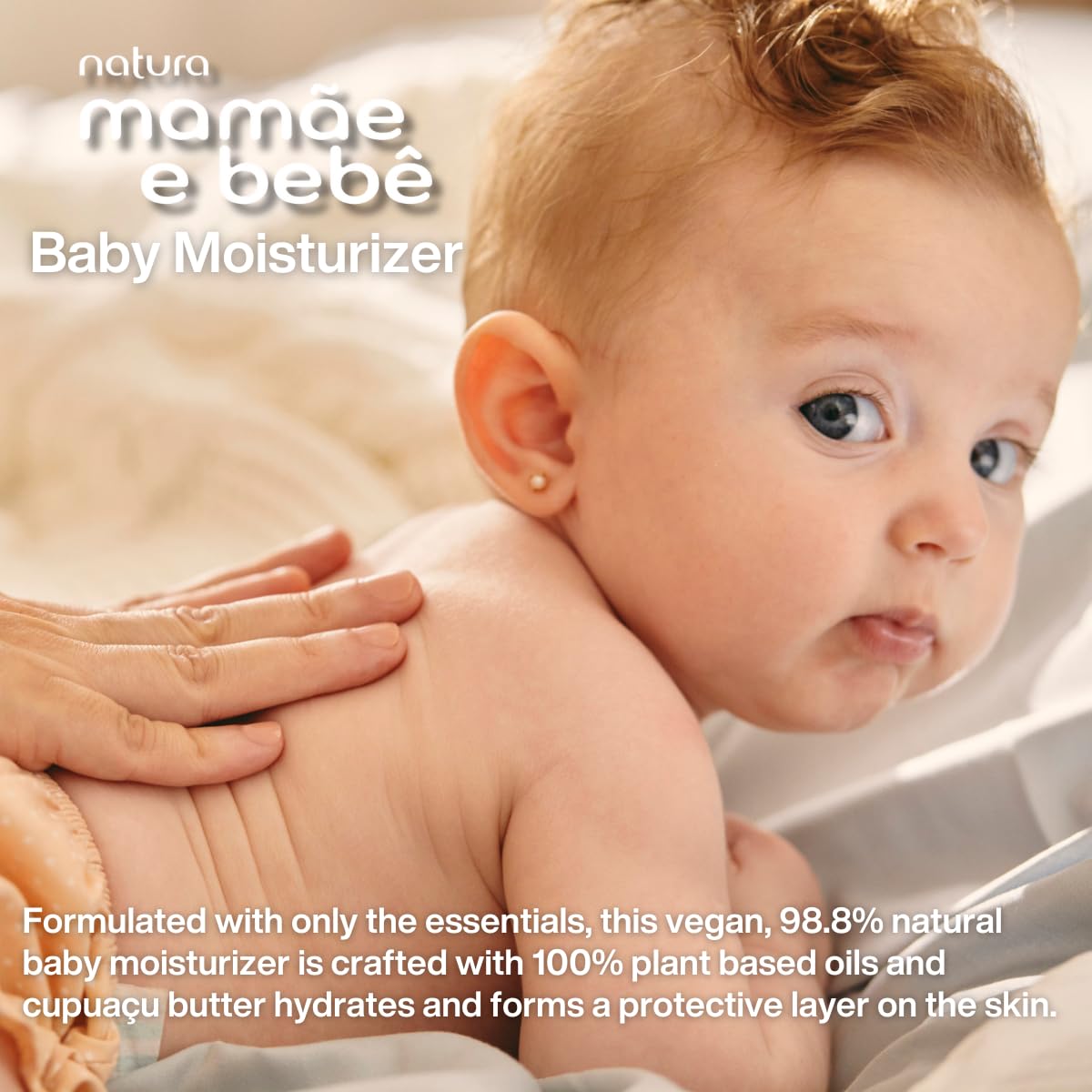 Natura - Mame E Beb Baby Fast Absorbing Moisturizer - 100% Vegan - Vegetable Oil & Cupuau Butter - 98.8% Natural Origin - All Sk