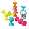 Fat Brain Toys PipSquigz Combo Set - 2 PipSquigz Loops, 3 Rattling Pip Squigz, Zippered Storage Case -BPA-Free Silicone Fidget T