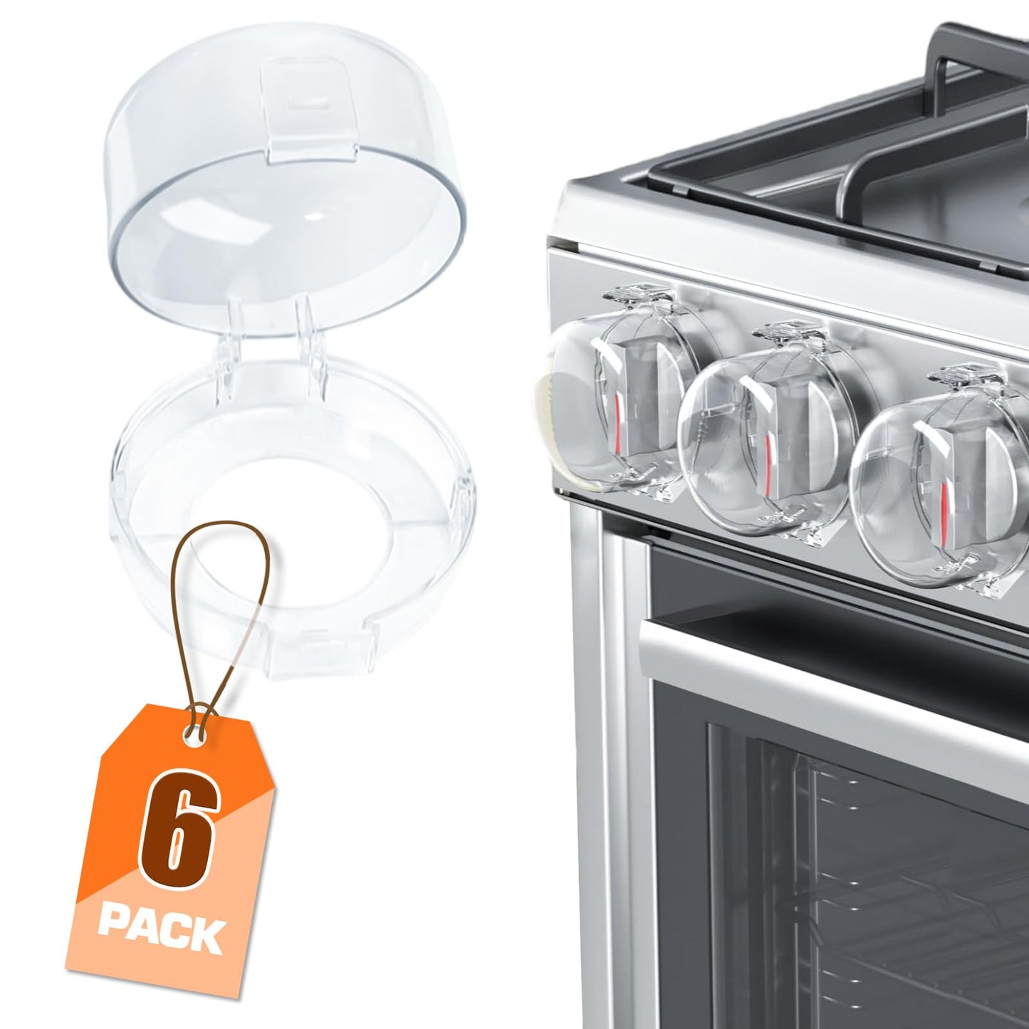 Ytdsup Stove Knob Covers For Child Safety (6 Pack), Stove Knob Safety Covers, Childproof Oven Lock Knob Covers With Adhesive, Pr