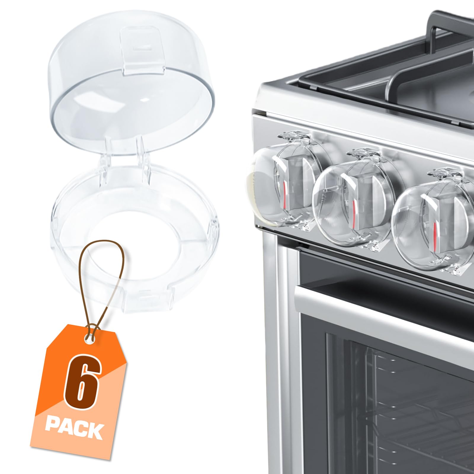 Ytdsup Stove Knob Covers For Child Safety (6 Pack), Stove Knob Safety Covers, Childproof Oven Lock Knob Covers With Adhesive, Pr