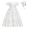Glamulice White Baby Girls Newborn Satin Christening Baptism Floral Embroidered Dress Gown Outfit 20-26 Infant Lace Formal Party