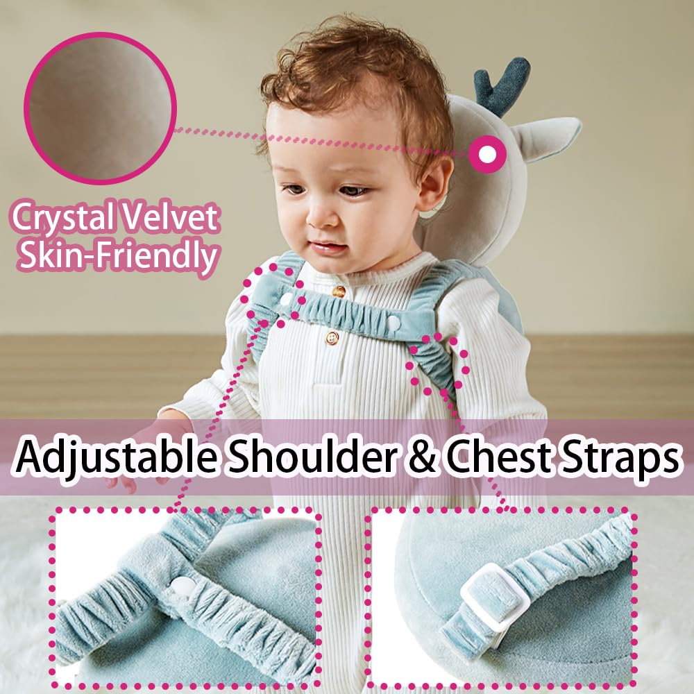 Raelitego Toddler Baby Protection Backpack Wear, Head Protector Pad Safety Cushion For Falling Crawling And Walking, Crawling Ba