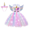 Genafy Led Light Up Sequin Unicorn Birthday Party Dress For Girls 8T Christmas Halloween Decorations Gifts Spring Dance Outfit K
