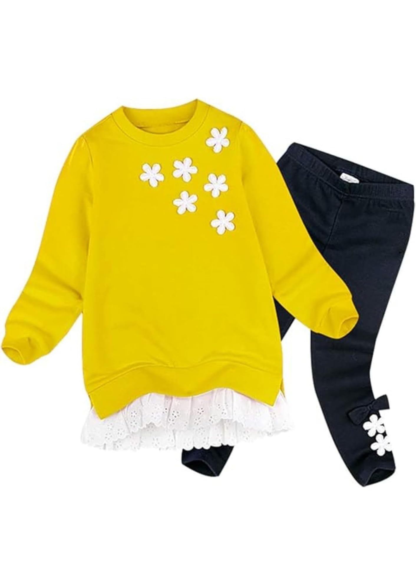 BOMDEALS Adorable Cute Toddler Baby Girl Clothing 2pcs Outfits(303,Yellow,110)
