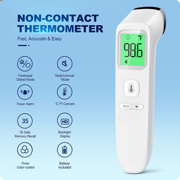 No-Touch Thermometer For Adults And Kids, Accurate Digital Baby Thermometer, Fsa Hsa Eligible, Fever Alarm & Silent Mode, 2 In 1