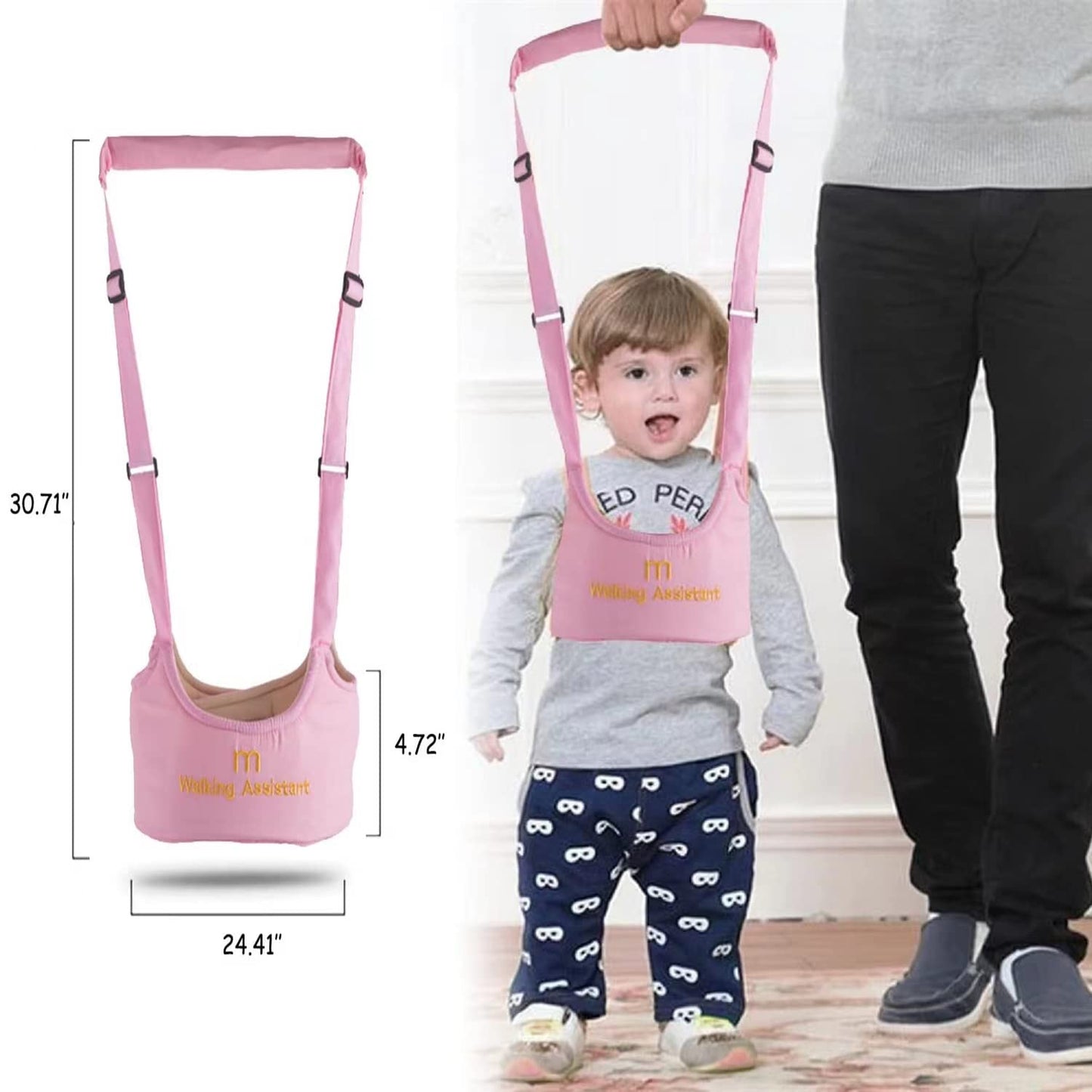 Yestic Adjustable Baby Walking Harness Toddler Harness Assistant Belt For Learning Walk Easy-To-Wear Walking Learning Helper For