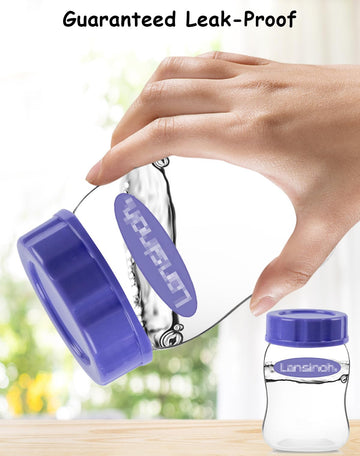 Xunicute Baby Bottle Caps Compatible With Lansinoh Bottles, Travel And Storage Bottle Lids Replacement, 8 Count, Purple