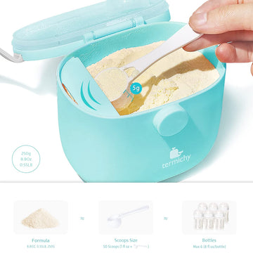 Termichy Baby Formula Dispenser, Portable Milk Powder Dispenser Container With Carry Handle And Scoop For Travel Outdoor Activit