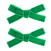 Cute 3.2' Green Assorted Velvet Bow Hair Clips For Baby Girls, Toddlers, Kids, And Teens - 2 Pack