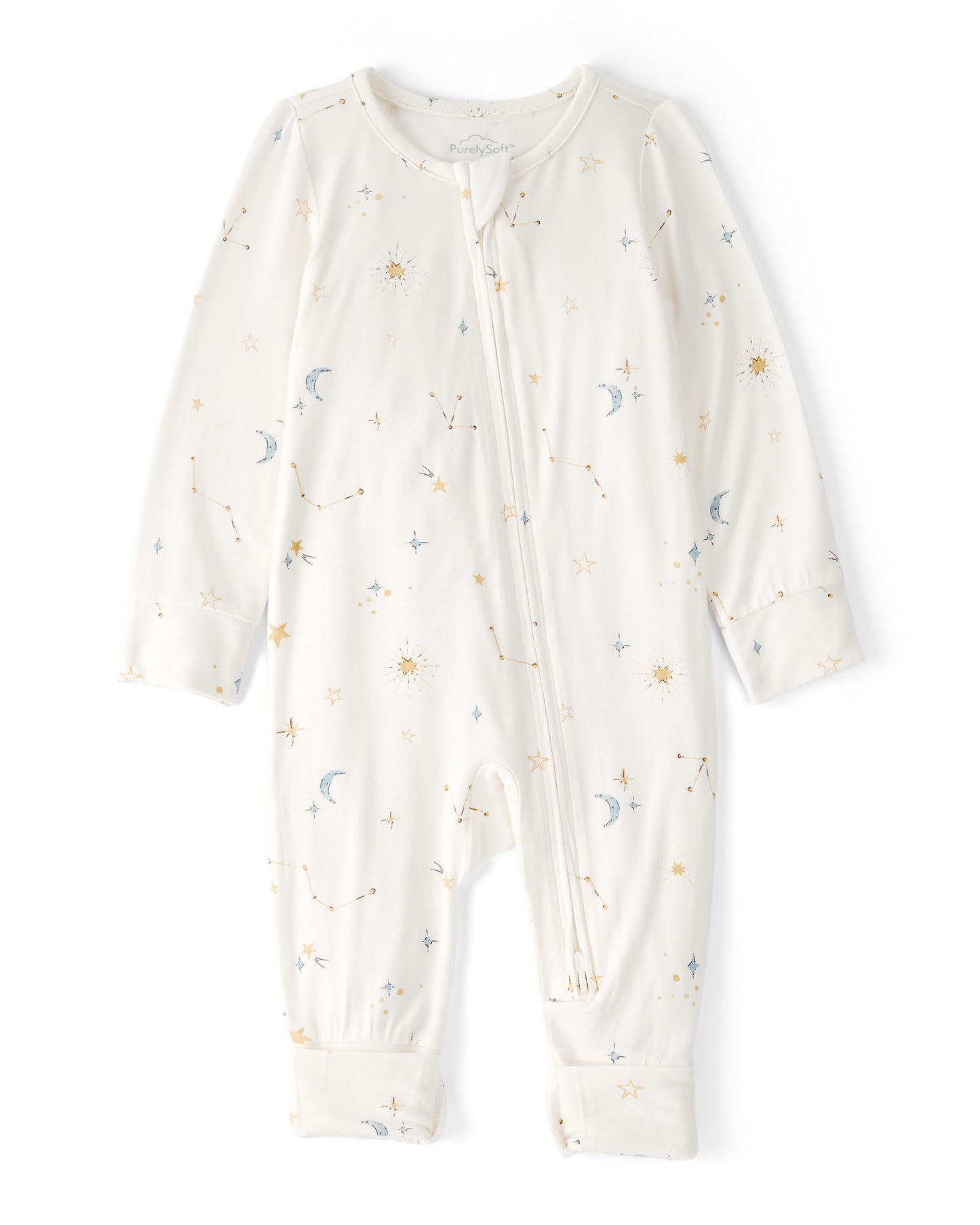 Carters Neutral PurelySoft Sleep and Play Pajamas, Constellation Print, 9M