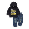 Fhutpw Toddler Baby Boy Outfits Hoodie Sweatshirts & Jeans Clothes Set Fall Winter 6 9 12 18 24 Months (B-Black, 6-12 Months)