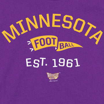 Retro Pennant Baby Apparel For Minnesota Football Fans (Nb-7T) (Purple Onesie, Newborn)