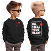 Gliglittr Toddler Baby Boy Valentines Day Sweatshirt Mr Steal Your Heart Long Sleeve Shirt Xoxo Crewneck Pullover Top Outfit (Bl