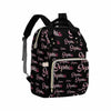Artsadd Personalized Name Nappy Bag Large Capacity Baby Diaper Bags, Pink Glitter Gradient Monogram Daypack Custom Name Backpack