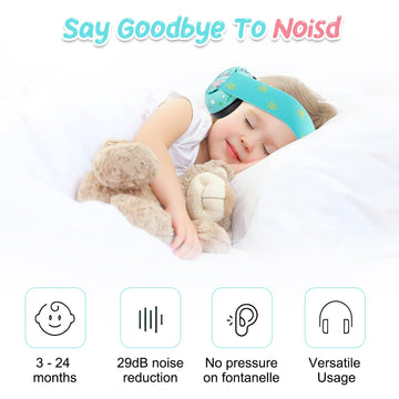 Worcbgio Infant Ear Protection Noise Cancelling Baby Ear Muffs, Toddler Hearing Protection With Adjustable Elastic Headband,Race