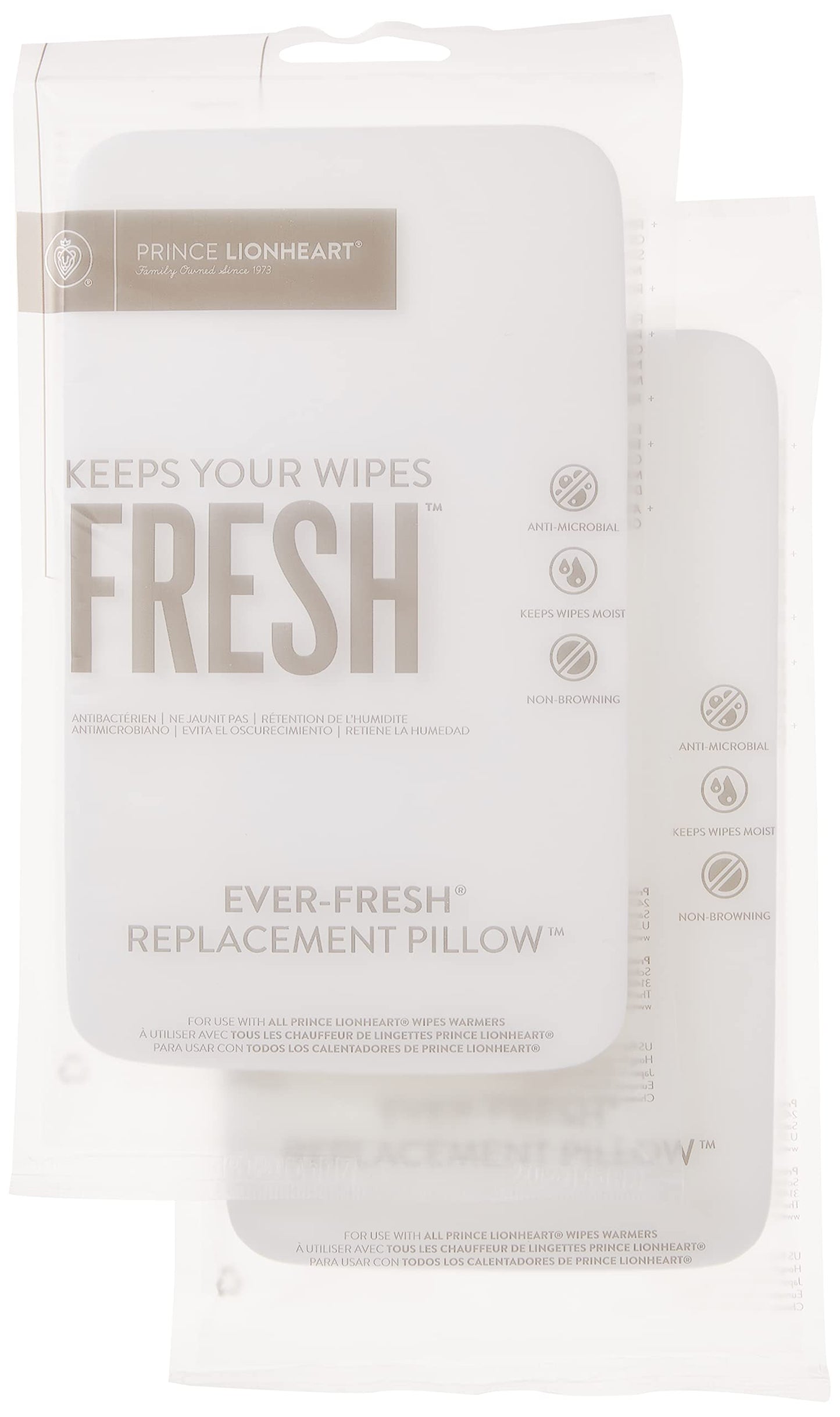 Prince Lionheart Ever-Fresh Replacement Pillows For Ultimate Wipes Warmer, 2 Count (Pack Of 1)