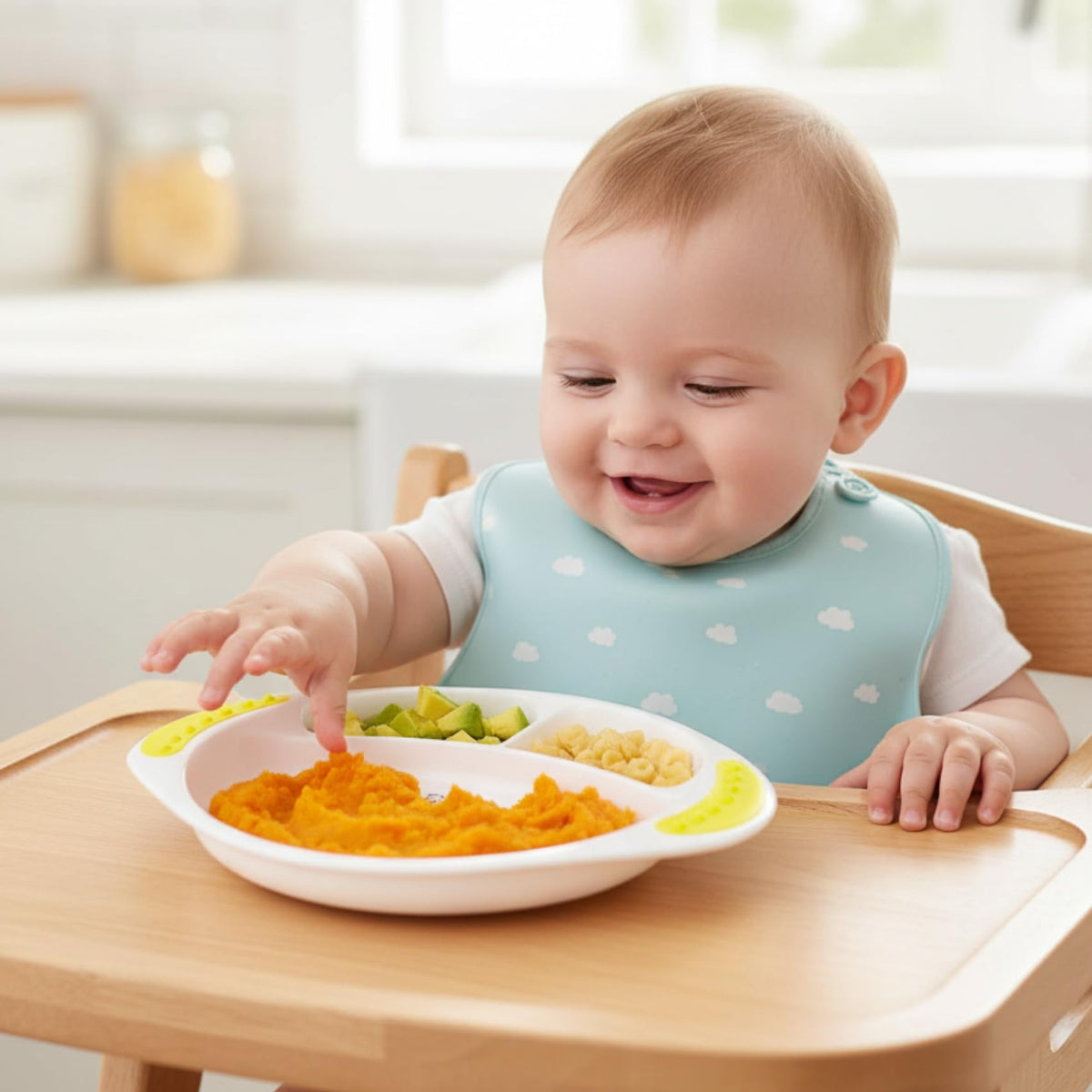 Babypro Cartoon Feeding Plate For Toddlers, Dinnerware Set, BpaFree, NonToxic, AntiSkid Base, EasyGrip Handles, Cute Design,