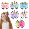 Girls Unicorn Hair Bows With Alligator Hair Clips Cheer Bows Hair Accessories For Kids Toddlers 6 Packs
